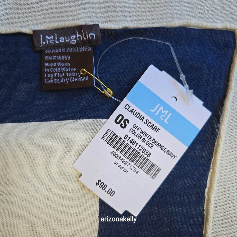 NWT J. McLaughlin Silk & LInen Claudia Scarf